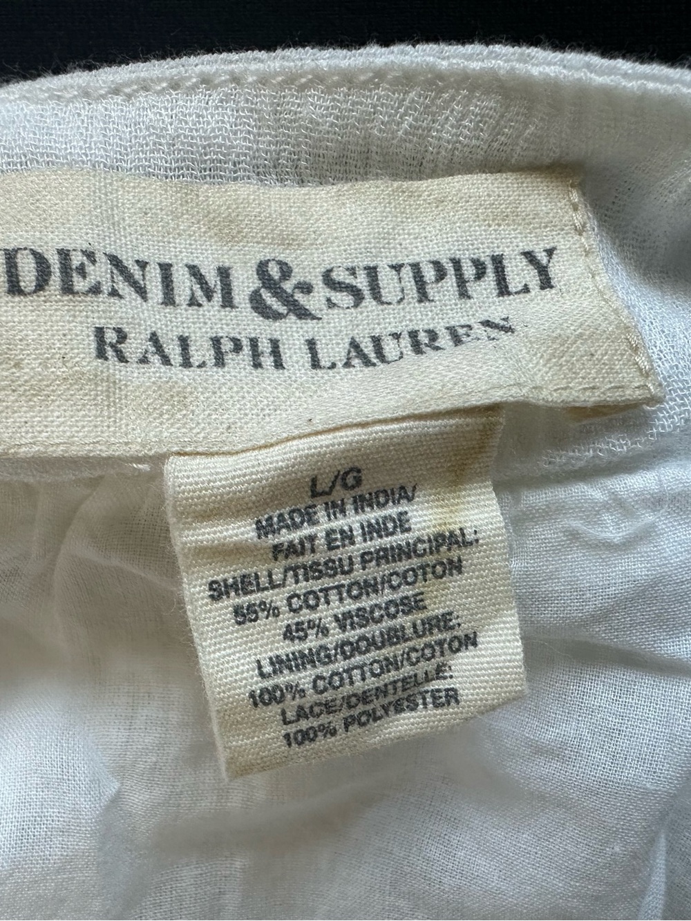 Denim & Supply Ralph Lauren White Lace-Trim tier Maxi Dress boho Large discontin - Picture 3 of 16